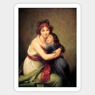 Madame Vigee Lebrun and her daughter Jeanne Lucie Louise by Louise Elisabeth Vigee Le Brun Sticker